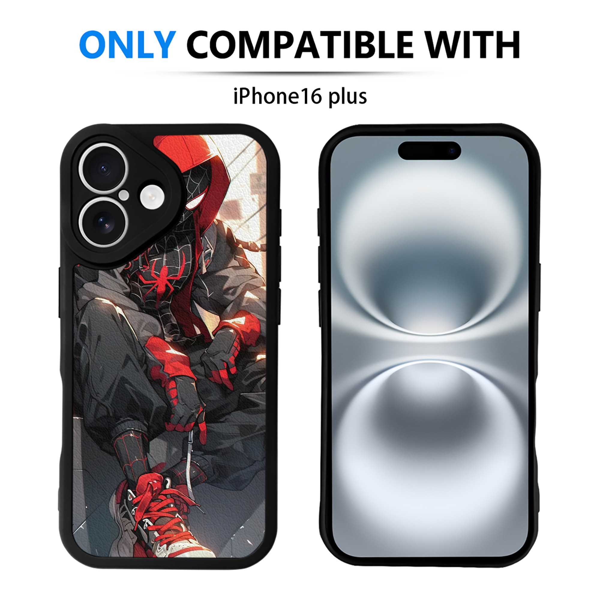 Spider Man スパイダーマン 【iPhone 16シリーズ対応】シリコンスマホケース（レザー調） 材質：シリコン